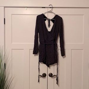 Abercrombie Black Romper with Tan Polka-Dot Design